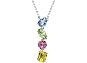 9009656924211 - Kette mit Anhänger SWAROVSKI Schmuck Geschenk Halskette Gema Y-Anhänger 5692421 Halsketten Gr Metall Länge 45 cm metallfarben blau grün rosa gelb Damen mit Kristall