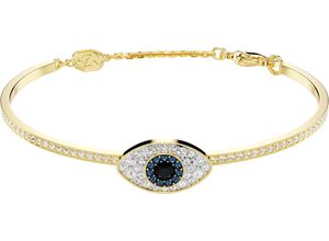 9009657008798 - Armreif SWAROVSKI Symbolica Böser Blick Magisches Auge 5696467 5692171 5700879 Armbänder Gr L Metall gelbgoldfarben blau schwarz kristallweiß kristallweiß Damen mit Kristall