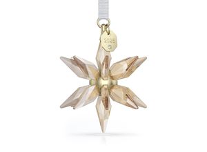 9009657015055 - Dekohänger SWAROVSKI Kristallfigur Sammelfigur Annual Edition Festive 3D Ornament 2025 gold (goldfarben weiß) Dekohänger Kristallglas Metall Baumwolle Kristall