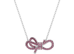 9009657235569 - Kette mit Anhänger SWAROVSKI Schmuck Geschenk Halskette Lifelong Bow Anhänger Schleife 5723556 Halsketten Gr Metall Länge 43 cm metallfarben pink Damen mit Kristall