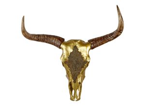 9009852457223 - Dekostier  Gold  Kunststoff  Schädel  20x71x71 cm  zum Hängen  Dekoration Skulpturen & Dekoobjekte Dekotiere