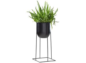 9009852514315 - Blumentopf  Schwarz  Metall  rund  40 cm  Dekoration Blumen & Zubehör Übertöpfe