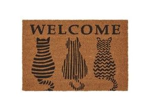 9009852712544 - Fußmatte Welcome Cats in Braun ca40x60cm