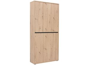 9009852848281 - Schuhschrank  Eiche  Holzwerkstoff  20 Fächer  100x210x34 cm  Garderobe Schuhaufbewahrung Schuhschränke