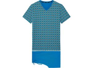 9009984254905 - Ralphy Shorty Mosaik-Print Baumwolle für Herren blau XL