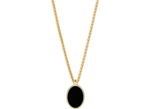 9010050155705 - Damen Kette mit Anhänger 925er Silber Onyx gold