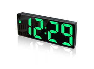 9010050180080 - Digitaler Wecker großes LED-Display Spiegeluhr mit Schlummerfunktion und USB-Ladeanschluss Wecker mit einstellbarer Helligkeit geeignet für