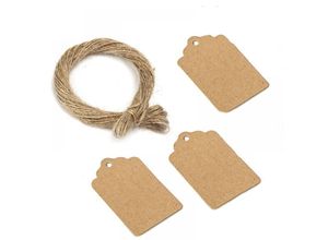 9010050206452 - Cyslmuk - 200 Stück braune Kraft-Preisschilder Etiketten 3 x 5 cm Etikett Ladenetiketten Kleidungsetiketten für Schmuck Kleidungsstücke