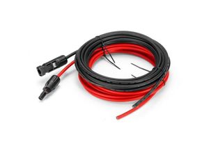 9010050207442 - Cyslmuk - 1 Meter 12 awg Solarpanel-Verlängerungskabel mit MC4-Buchse und Stecker-Adapter-Set (3 m rot + 3 m schwarz)