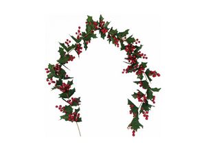 9010050210732 - Cyslmuk - 1 Stück Rouge + Vert Guirland von Noël 170 cm Künstliche Kunst und Bares von Houx für Innen und Außen - Dekoration von Jardin pour Nouvel