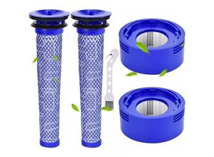 9010050211388 - Cyslmuk - 2 Stück Filter für Dyson V7 V8 Filter für Dyson V8 V7 Akku-Staubsauger Motorkopffilter-Set mit Reinigungsbürste