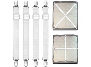 9010050212644 - 4 Stück (35 cm bis 210 cm) Spannbettlakenspanner verstellbarer Spannbettlakenverschluss Niederhaltespanner geeignet für alle Betten Matratzen und