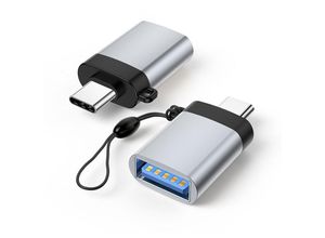 9010050213405 - USB-C-auf-USB-30-Adapter (2 Stück) USB-C-Stecker auf USB-30-Buchse Adapter kompatibel mit Telefon Laptop PC (Silber)