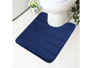 9010050215713 - 50 x 40 cm Badematte aus Memory-Schaum – rutschfeste Unterseite – weich – wasserabsorbierend – für Toilette und Badezimmer Memory-Schaum Marineblau