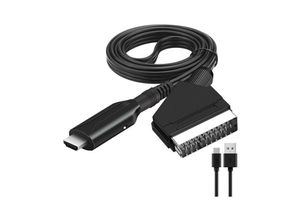 9010050216611 - Cyslmuk - Scart-zu-HDMI-Adapter Scart-zu-HDMI-Konverter mit HDMI-Kabel Scart-zu-HDMI-Konverter für Full-HD-TV 720P 1080P Audio-Video für Sky