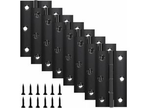 9010050217700 - Cyslmuk - 8er-Pack Klappscharniere 67 mm × 37 mm schwarzes Edelstahlscharnier Klavierscharnier kleines Scharnier Türscharnier für Türen Fenster