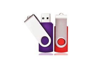 9010050220809 - Cyslmuk - 2er-Pack (32G Rot Lila) USB-Stick 32 gb usb 20-Speicherstick drehbarer USB-Stick mit Seilen gutes Geschenk für Kinder Eltern und