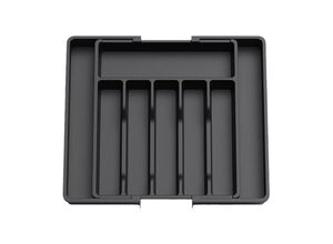 9010050221493 - Cyslmuk - Besteck-Organizer erweiterbare Schublade Besteckkasten schwarze Küche verstellbarer Schubladen-Organizer