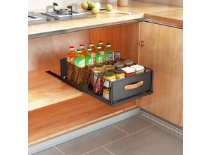 9010050221530 - Küchen-Schubladen Schiebeschrank-Organizer Netz-Aufbewahrungskörbe mit Griffen 25 cm Schwarz