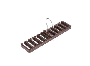 9010050229222 - 10 Fächer für Krawatten Gürtel Schals Organizer robuster Kunststoff Schrank Kleiderschrank platzsparend braun