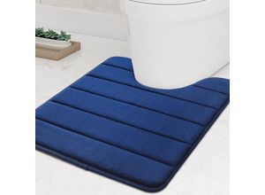 9010050232543 - Stück Memory-Schaum-Badematte Marineblau 50 x 60 cm Rutschfeste Unterseite weich saugfähig geeignet für Toiletten und Badezimmer Memory-Schaum