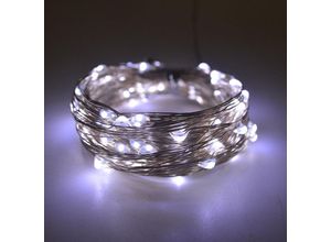 9010050234400 - Cyslmuk - Solar-Lichterkette 10 m 100 LEDs 8 Modi geeignet für Weihnachtsbaum Garten Balkondekoration Kaltweiß