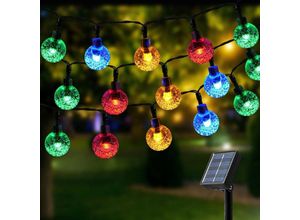 9010050239481 - Cyslmuk - Solar-Lichterkette für den Außenbereich 12 m 100 LEDs 8 Modi Kristallkugeln Solar-Außenlichterkette wasserdichte Solar-Lichterkette