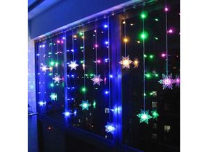 9010050240562 - Cyslmuk - Schneeflocken-Vorhanglichter 4 m 96 LED-Lichterketten Fensterdekoration Weihnachten Hochzeit Geburtstag – Farbe