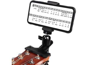 9010050250646 - Handyhalter für Gitarrenkopf Bass Live-Stream-Halterung kompatibel mit iPhone kompatibel mit Samsung Smartphones (Gitarrenkopfhörer-Handyhalter)