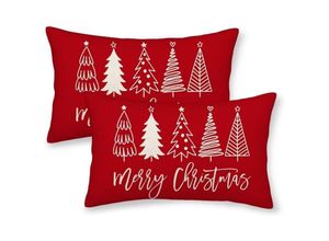 9010050254545 - Cyslmuk - 2er-Pack) Weihnachtskissenbezüge 305 x 508 cm weihnachtliche dekorative Weihnachtsbaum-Kissenbezüge für Sofa und Zuhause