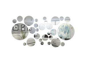 9010050257133 - Cyslmuk - 32-teiliges abnehmbares Acryl-Spiegel-Set Wandaufkleber für Zuhause Wohnzimmer Schlafzimmer Dekoration (rund 32-teilig)