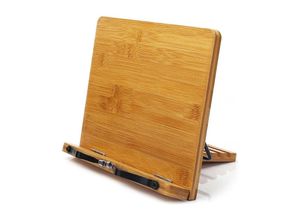 9010050263837 - Cyslmuk - Verstellbarer faltbarer Leseständer aus Holz Buchhalter Kochbuchständer Kochbuchhalter Buchablage Buchständer Bambus-Buchhalter 28 x 21 cm