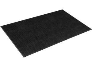 9010216056389 - Teppich WASH+DRY BY KLEEN-TEX Duo Charcoal Teppiche Gr B L 75 cm x 120 cm 9 mm 1 St schwarz Esszimmerteppiche rutschhemmend In- und Outdoor geeignet waschbar