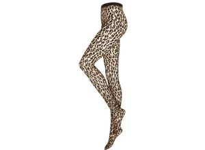 9010352236881 - Josey Feinstrumpfhose Animal-Print transparent für Damen braun S