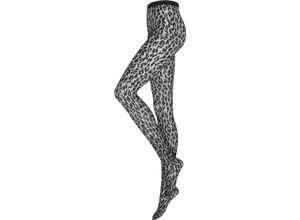 9010352239523 - Josey Feinstrumpfhose Animal-Print transparent für Damen schwarz S