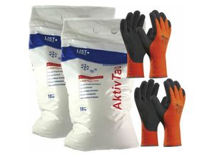 9010582002126 - Winter-Set Streusalz 20 kg + 2 Paar Winter-Handschuhe Gr 8 (M)