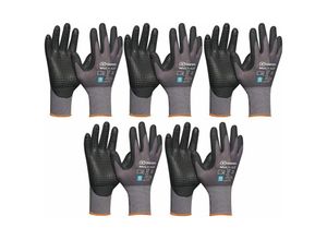 9010582003284 - Handschuhe mit Noppen - Montagehandschuhe Gr 7 - Gebol Arbeitshandschuhe Multiflex robust und atmungsaktiv - 5 Paar - Vasalat