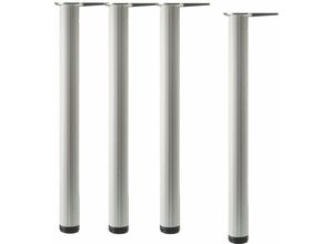 9010582009644 - Vasalat - camar Tischfuß Aluminia ø 50mm Tischbeine höhenverstellbar Länge 690-720mm gerillt Aluminium silber 4 Stück