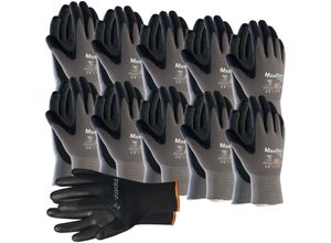 9010582015201 - Vasalat - Maxiflex Handschuhe Größe 8 Endurance 10 Paar - Arbeitshandschuhe mit Noppen für Herren und Damen - Montagehandschuhe mit bestem Grip