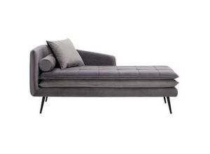 9010585058724 - Loungeliege grau dunkelgrau Emilia Samt