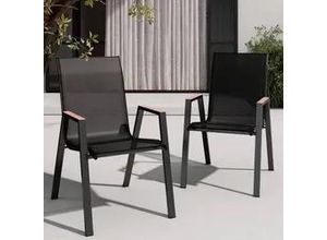 9010585096443 - Gartenstuhl Deni in Anthrazit Naturfarben