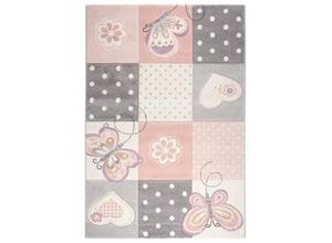 9010585138228 - Kinderteppich Butterfly 2 in Rosa ca 160x230cm