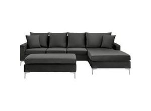 9010585153481 - Wohnlandschaft Alondra dunkelgrau Webstoff mit Hocker 9010585153481 - Wohnlandschaft Alondra dunkelgrau Webstoff mit Hocker