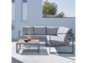 9010585169321 - Loungegarnitur Florencia hellgrau Aluminium Olefinfaser