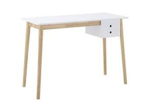 9010585236559 - Schreibtisch Melanie Weiß Echtholz MDF ca 106x48 cm