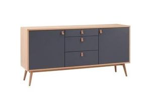 9010585240020 - Sideboard Lena in Grau  Eichefarben massiv