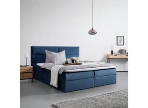 9010585259343 - Boxspringbett Kilian ca 180x200 cm Blau mit Topper