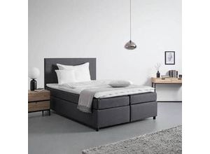 9010585259350 - Boxspringbett Florin ca 140x200 cm Grau mit Topper