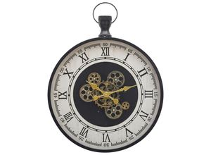 9010585306153 - Wanduhr  Schwarz Weiß Gold  Metall Glas Holzwerkstoff  48x63x6 cm  Dekoration Uhren Wanduhren