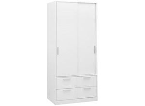 9010585444459 - Schiebetürenschrank Mika in Weiß ca 90x205x60cm